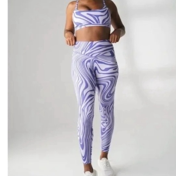 Balance/Vitality x Cosmopolitan Purple Psychedelic Swirl Leggings Size: … - Picture 1 of 7